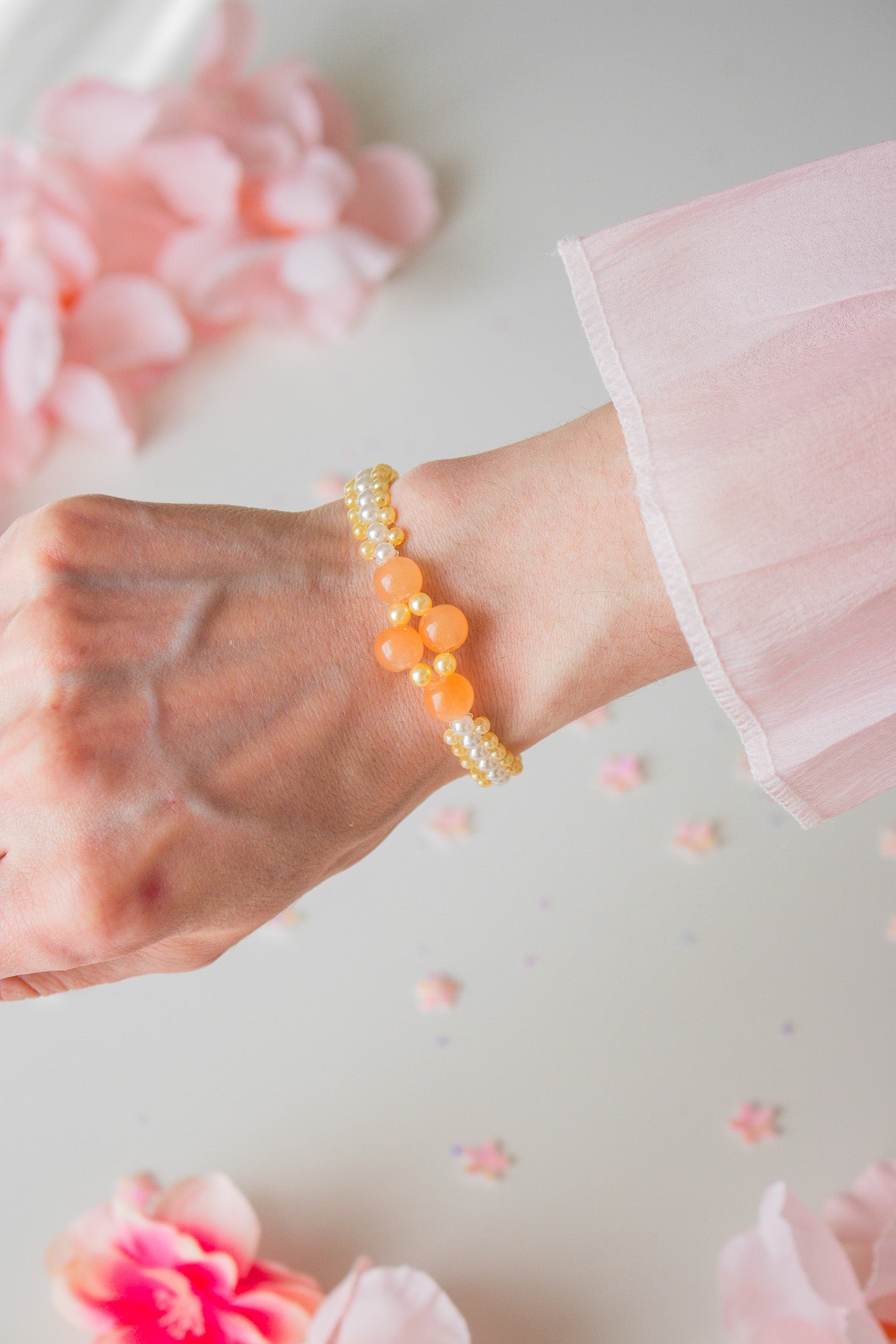 UV-Farbwechsel Armband – Weiß zu Orange im Sonnenlicht