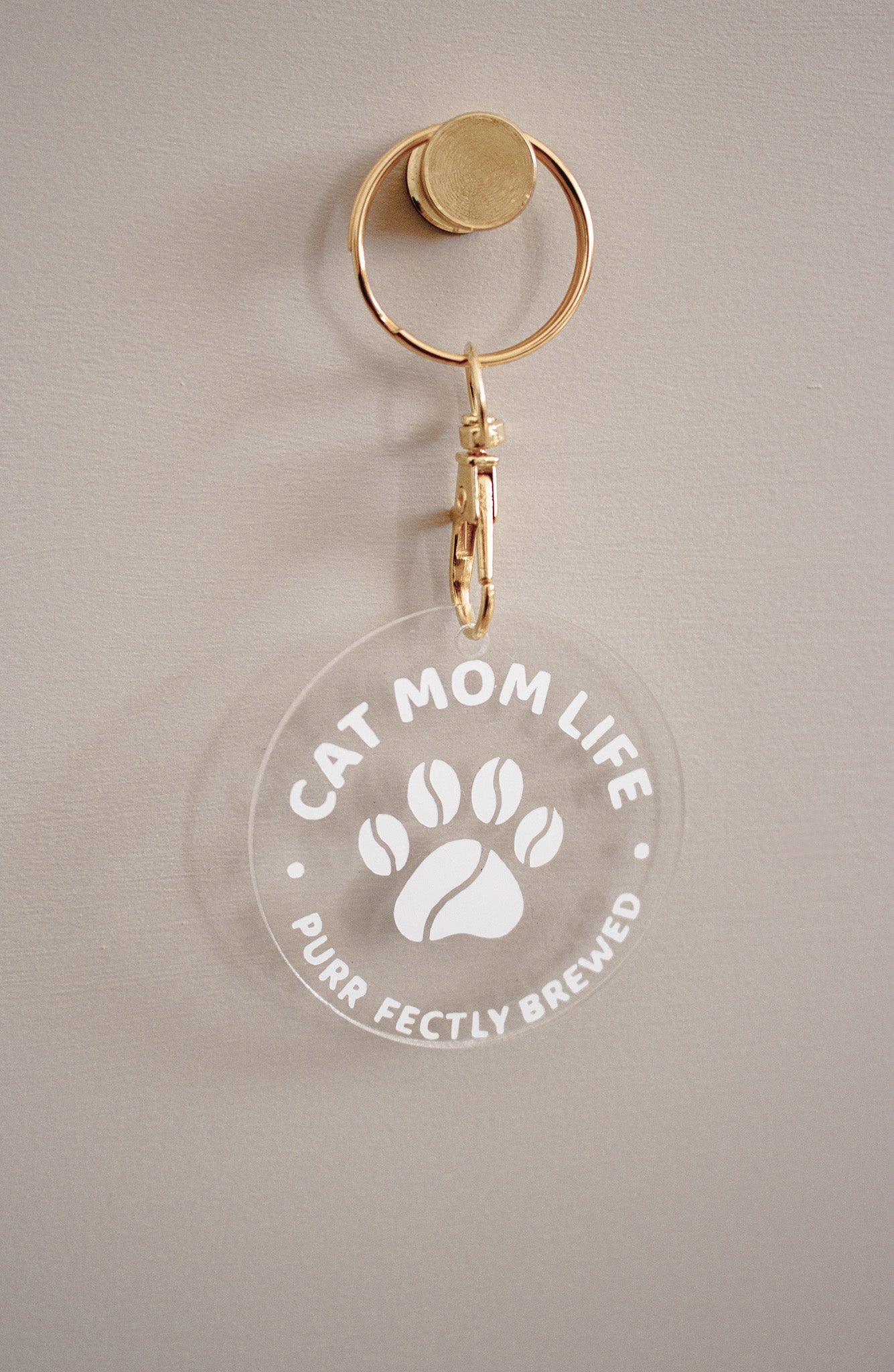 Acryl Schlüsselanhänger „Cat Mom Life“