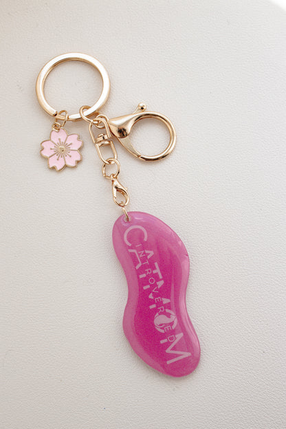 Schlüsselanhänger „Introverted Cat Mom " Pink, Handmade