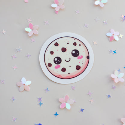 Kawaii Cookie Sticker – Detailansicht, wasserfester Vinyl Sticker
