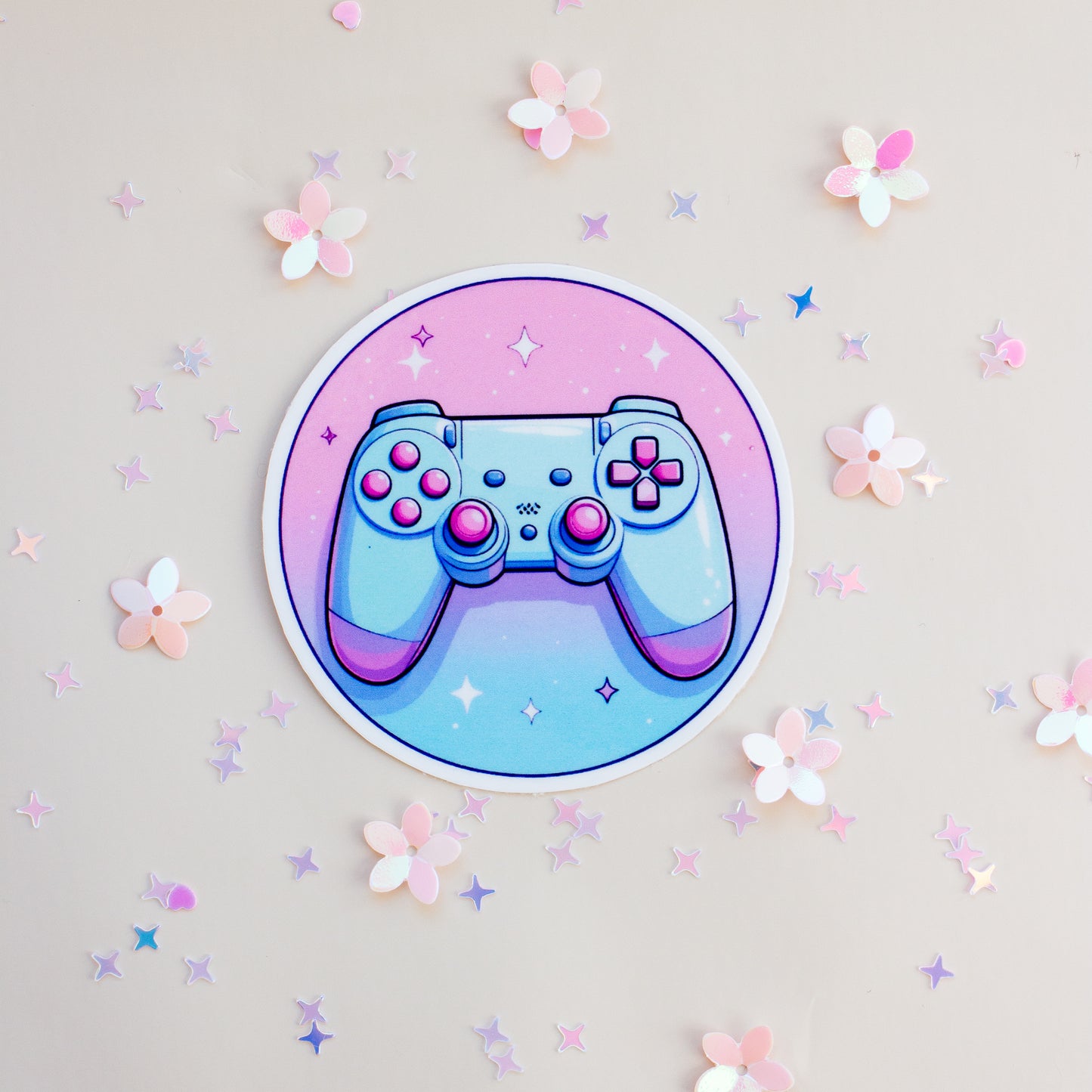 Kawaii gaming Vinyl Sticker – Süßer Sticker, Pastell Aesthetic
